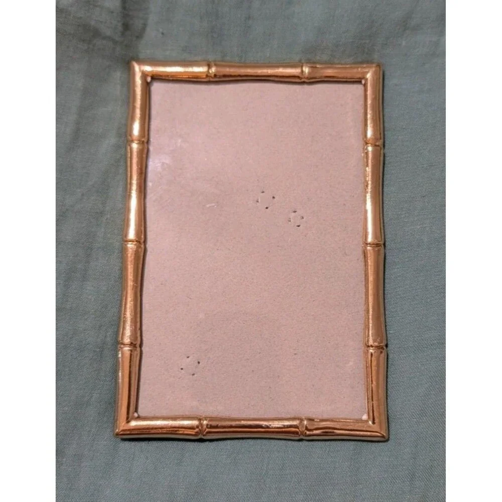Gold Bamboo Picture Frame 4x6 Concepts In Time Hollywood Regency Retro MCM Decor